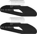 30 Pack Velvet Hangers, Short Neck Non Slip Slim Hangers with 360° Swivel Hook, Space Saving Clothes Hangers for Shirts, Dresses, Sweaters, Black