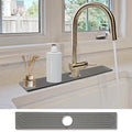 Stone Faucet Mat for Kitchen Sink- 15.6''x 3.9''Diatomite Fast-Drying Faucet Mat, Super Water Absorbing Stone Tray for Sink,Faucet Splash Guard for Bathroom Counter (Dark Gray)