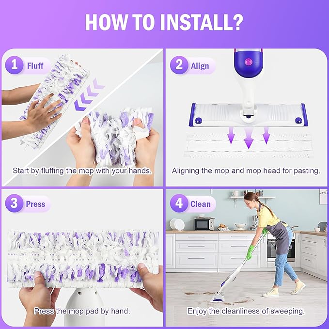 25 Pack Disposable Mop Pads for PowerMop™ Multi-Surface Floor Mop, Mopping Pad Refills for Floor Cleaning