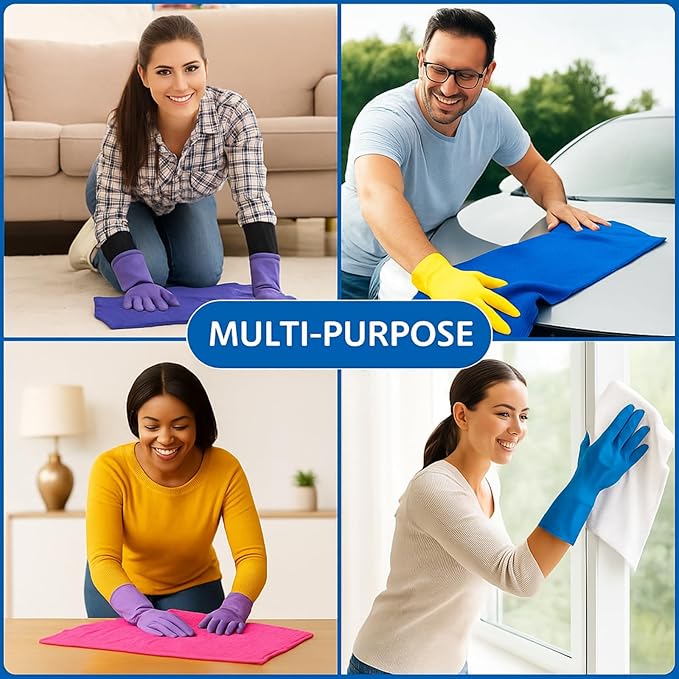 8 Pcs Extra Large Microfiber Cleaning Cloths – 30x20 in Mop Towels for Floor Cleaning, Reusable, Lint-Free Floor Rags, Color-Coded, pano de Chao, trapos para trapear(8,Blue,Purple)