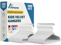 White Velvet Kids Hangers 100 Pack, 10.83" Non-Slip Baby & Toddler Hangers for Clothes, Space-Saving Slim ABS Plastic with 360° Swivel Hook & Notched Shoulders, Up to 10 lb Capacity