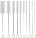 Long Straw Brush, Nylon Pipe Tube Cleaner 8-ihch 10 Different Diameters Set of 10