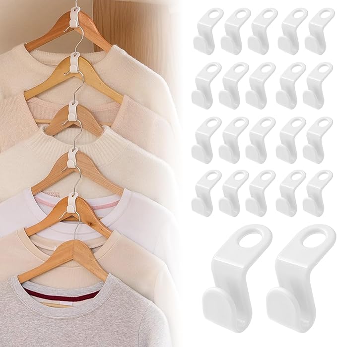 100 Pcs Hanger Connector Hooks,Space Saving Hangers for Clothes,Clothes Connector Hooks, Hanger Organizer Space Saver,Hanger Extender Hooks