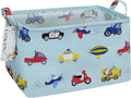 FANKANG Storage Basket,Nursery Hamper Canvas Laundry Basket Foldable with Waterproof PE Coating Storage, Office, Bedroom, Clothes,Toys (Rec-Car)