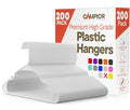 White Plastic Hangers 200 Pack– Heavy-Duty Plastic Hangers Slim and Space-Saving, Durable and Lightweight PP with Non-Slip Shoulder Notches for Slip Dresses, Suits, Jackets & Camisoles