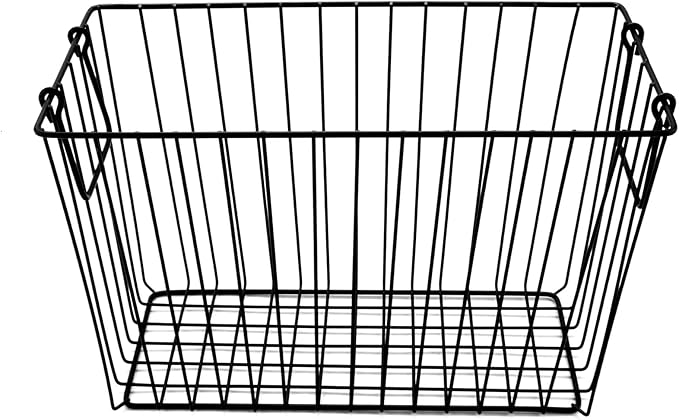 G.E.T. Heavy Duty Iron Wire Utility Storage Basket/Bin with Handles, 14" x 7" x 9"
