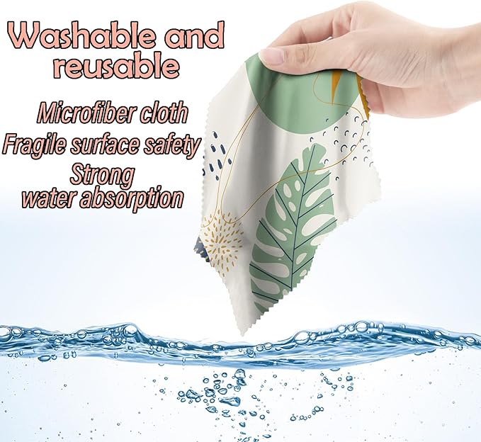 6 PCS Glasses Cleaning Cloth Eyeglass Cleaning Cloth Lens Eyeglasses Microfiber Cute Aesthetic Cloth for Unisex Women Girls Reusable Phone Screens Camera Multi-Patterns(6.3"x6.3")-Art