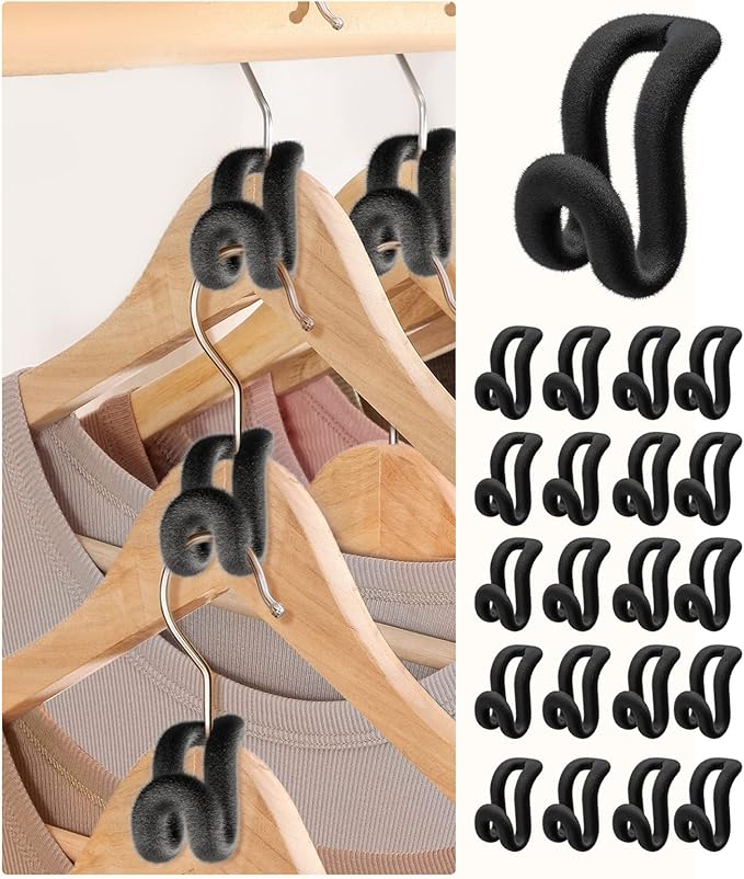 Velvet Clothes Hanger Connector Hooks [for Velvet & Multiple Hangers] 40PCS Space Saving Hanger Hooks Space Saver Hanger Extender Hook Clothes Hanger Hook for Clothes