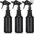Honeydak 3 Pack Plastic Spray Bottles Black 24 oz Heavy Duty Opaque Spray Bottles UV Light Blocking Refillable Reusable Leak-proof Sprayers for Cleaning Solution Kitchen Garden Home Plant