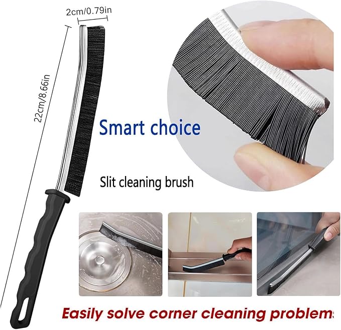 Crevice Cleaning Brush,6Pack Small Cleaning Brushes Grout Cleaner Brush Toilet Brush Scrub Brush for Shower Tile Skinny Gap Cleaning Tools for Household Use Bathroom (black-6pcs)
