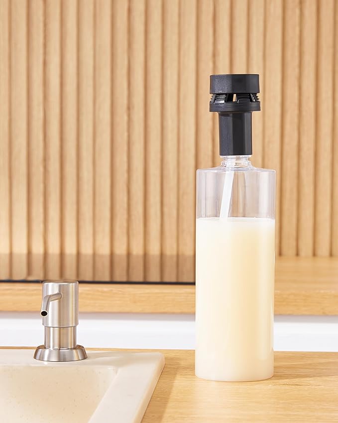 Updated Soap Dispenser Bottle for Kitchen Sink Replacement - 500ML/17oz Soap Bottle - A Replacement for Your Soap Dispenser, Please Confirm the Adapter Maximum Connection Size Before