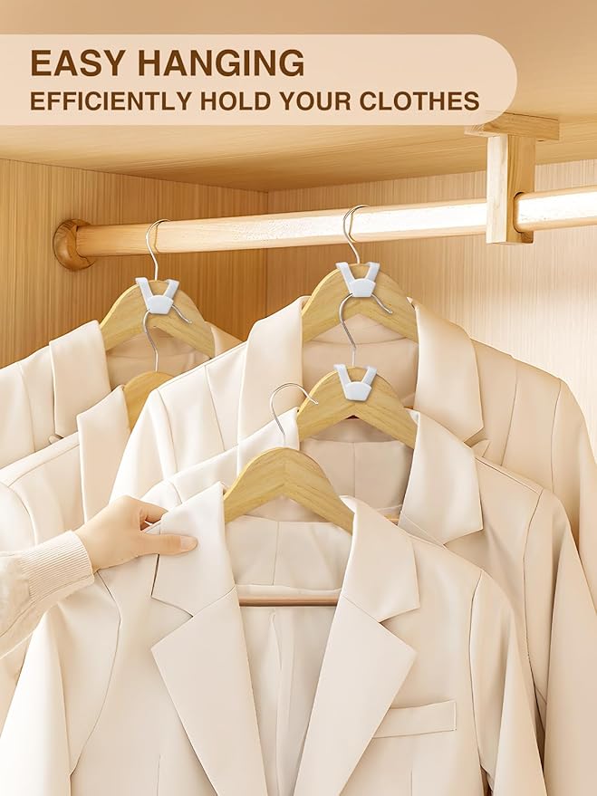 Smartor Clothes Hanger Connector Hooks 30 Pack, Closet Storage and Organization as Hangers Space Saving, Hanger Add on Hook as Closet Organizer, Stacking Hangers, Cascading Space Saver, White