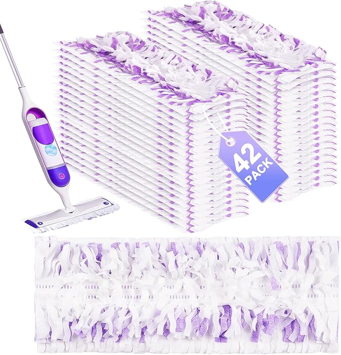 42 Count Disposable Power Mop Pads for Swiffer Power Mop Pad, 14-Layer Thickened, Spray Cleaning Repalcement Mopping Pads for All Finished Floors