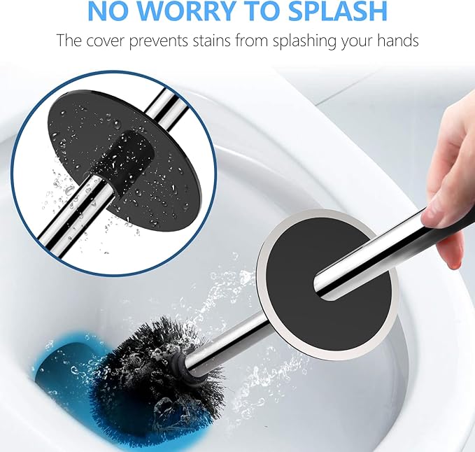 SetSail Toilet Brush, Compact Size Toilet Bowl Brush and Holder Toilet Brushes for Bathroom with Stainless Steel Handle Toilet Cleaner Brush with Durable Scrubbing Bristles, 2 Packs