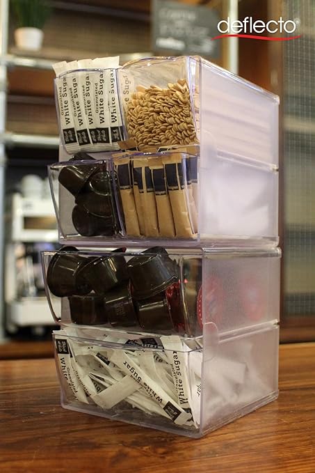 Deflecto Stackable Open Cube Organizer, Desk and Craft Organizer, Clear, Large, 6"W x 6"H x 12"D (350501)