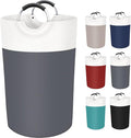 BlissTotes 115L Laundry Basket, Freestanding Laundry Hamper, Collapsible Dirty Clothes Hamper, Waterproof Fabric with Foam Protected Aluminum Handles for College, Dorm, Family (Gray)