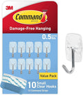 Command Small Clear Wire Toggle Hooks, 10 Wall Hook and 12 Strips, Damage-Free Hanging with Adhesive, Great for Hanging, Organization and Storage, Holds up to 0.5 lb