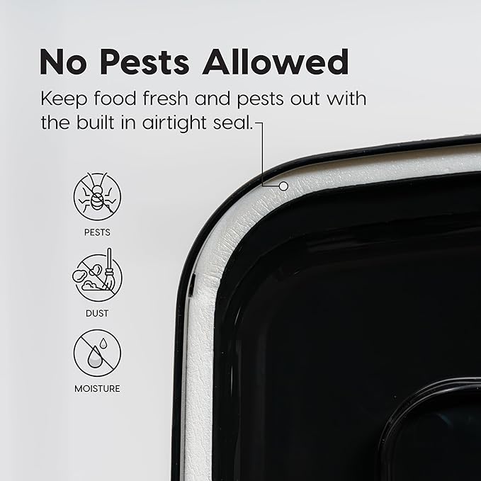 IRIS USA 13 Lbs / 15 Qt WeatherPro Airtight Pet Food Storage Container, For Dog Cat Bird and Other Pet Food Storage Bin, Pet Supplies, Keep Fresh, Easy Access, BPA Free, Smoke