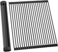 Ohuhu Sink Drying Rack, 20.5" W x 16.1" L Over Sink Roll-Up Dish Drainer - Rolling Foldable Accessories Heat-Resistant Mat Anti-Slip Silicone Coated Multipurpose for Kitchen Counter