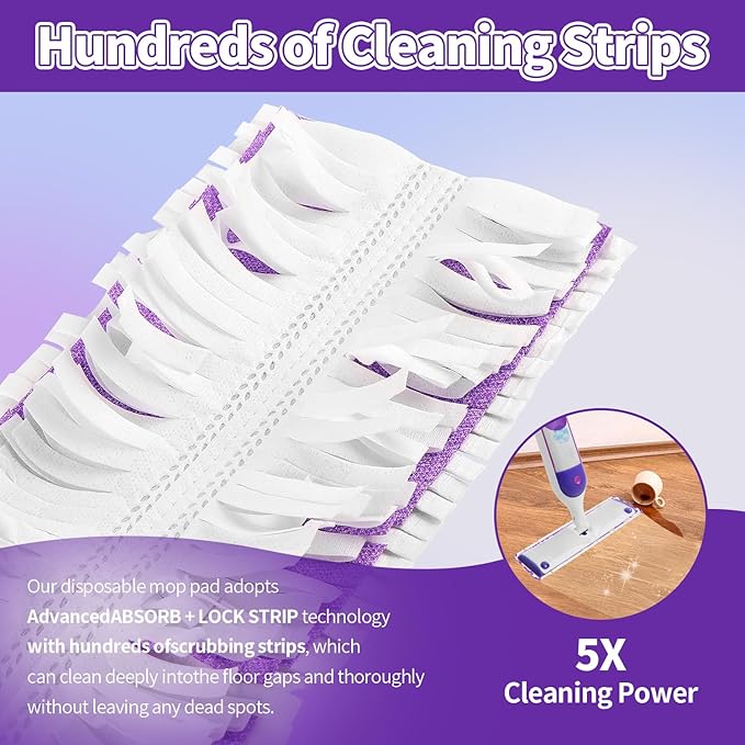 Power Mop Pads Compatible with Swiffer Power Mop, Disposable Mopping Pads Refills for Cleaning Multi-Surface Wood Floor Replacement Pads, 10 Count