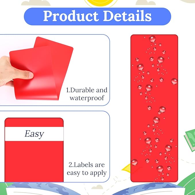 96 Pcs Library Book Dividers, 4x12 Inch Plastic Shelf Dividers with 120 Pcs Stickers, 12 Assorted Colors Bookshelf Markers for Home, Classroom Organize