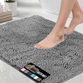 GORILLA GRIP Bath Rug Mat 54x24, Thick Soft Absorbent Chenille, Quick Dry Microfiber Mats, Rubber Backing Washable Shower Floor Rugs, Bathmat Runner, US Designed Bathroom Home Decor Accessories Grey