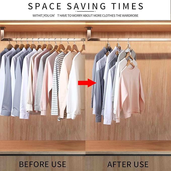 50PCS Clothes Hook Hanger Hooks Space Saving Closet Connector Organizer (White)