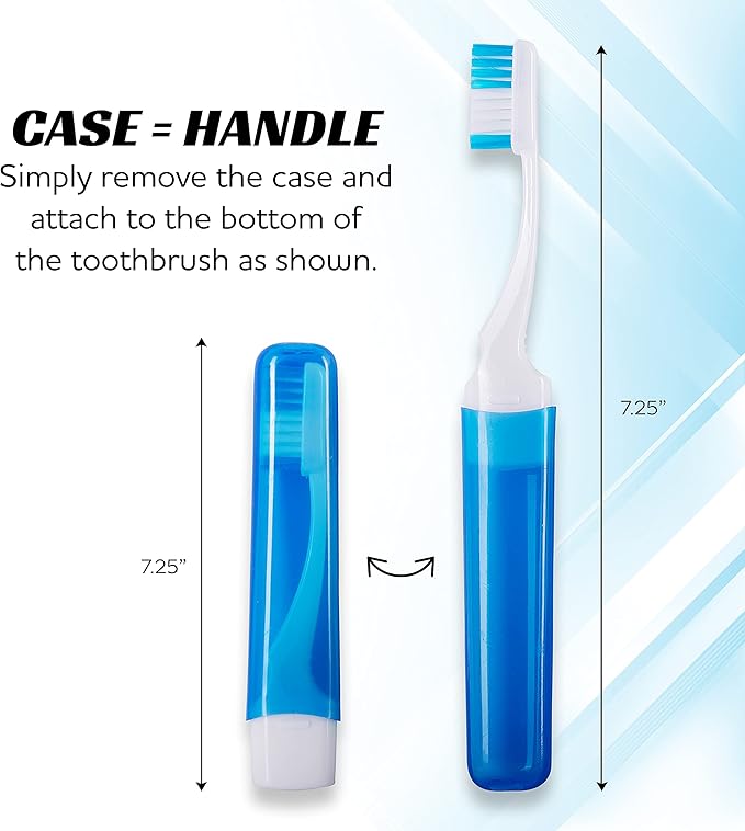 Lingito Travel Toothbrushes - Mini Toothbrush with Cover, Camping Toothbrush Kit (6 Pack Firm)