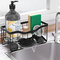 Vanwood Sponge Holder for Kitchen Sink with Auto Draining Tray, Sink Caddy Kitchen Sink Cocina Organizer, Self Drain Dish Soap Sponge Caddy for Counter | Kitchen Sink, Cocina Organizer, Self Drain, for Counter