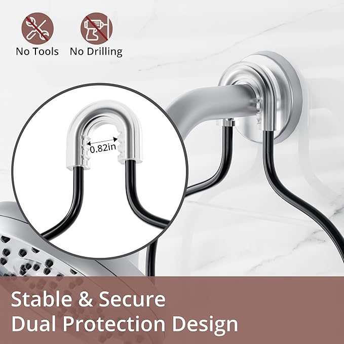 KEGII EXTRA Soap Holders x2 Shower Caddy Hanging, Never Rust Over Showerhead Organizer, Built in 9 Shaver Hanging hooks
