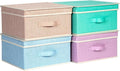 Storage Bins with Lid, Foldable Clothing Storage Box case with Handle for Closet, Bedroom, Home, 4 Color Set B, 13L x 12.5W x 7H inch