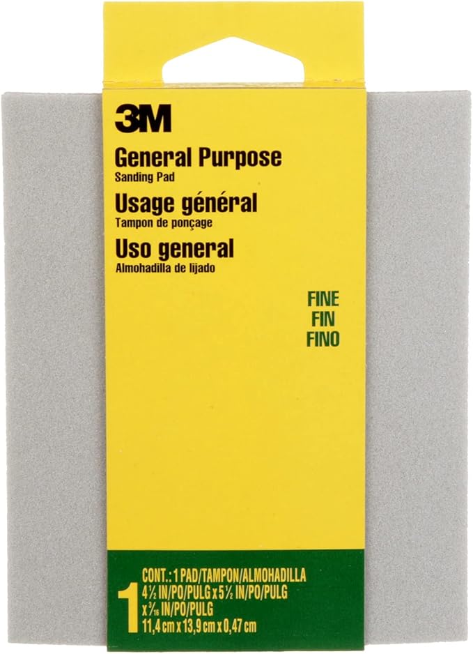 3M 917DC-NA 917 Sanding Sponge, Pack of 1, Fine