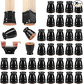 CHUNZEXI 36 Pack Extra Small Chair Leg Floor Protectors for Hardwood Floors, Silicone Felt Covers Pads Caps, Protect Wood Furniture Feet Floors Noise Reduce and Scratch (Universal X-Small & Black)