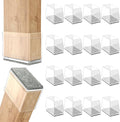 Rectangle Chair Leg Protectors for Hardwood Floors,16 PCS Silicone Covers to Protect Wood Tile Floors Felt Pads Furniture Leg Caps Reduce Noise. Easy to Move.(Clear,0.6 x 1.2 Inch,Rectangle)