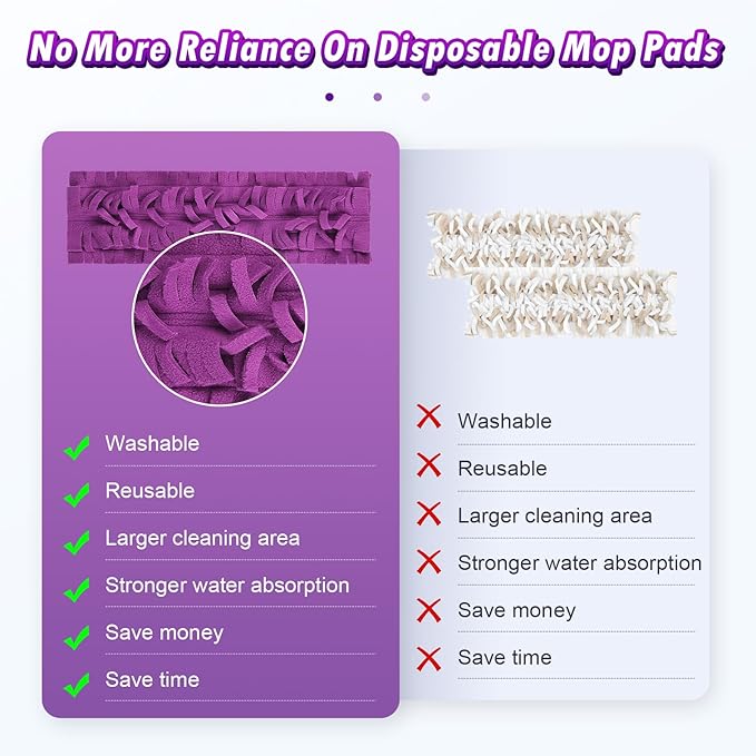 3 Pack Spray Mop Pads for Swiffer PowerMop Multi-Surface Mop and Power Mop Wood Mop Pads Refill, Washable & Reusable Floor Cleaning Replacement Mopping Pads