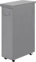 Chrislley 65L Slim Laundry Hamper with Lid Narrow Rolling Laundry Basket with Wheels Upgrade Foldable Dirty Clothes Hamper Portable Skinny Hamper Storage Bins (27.56 inches, Grey)