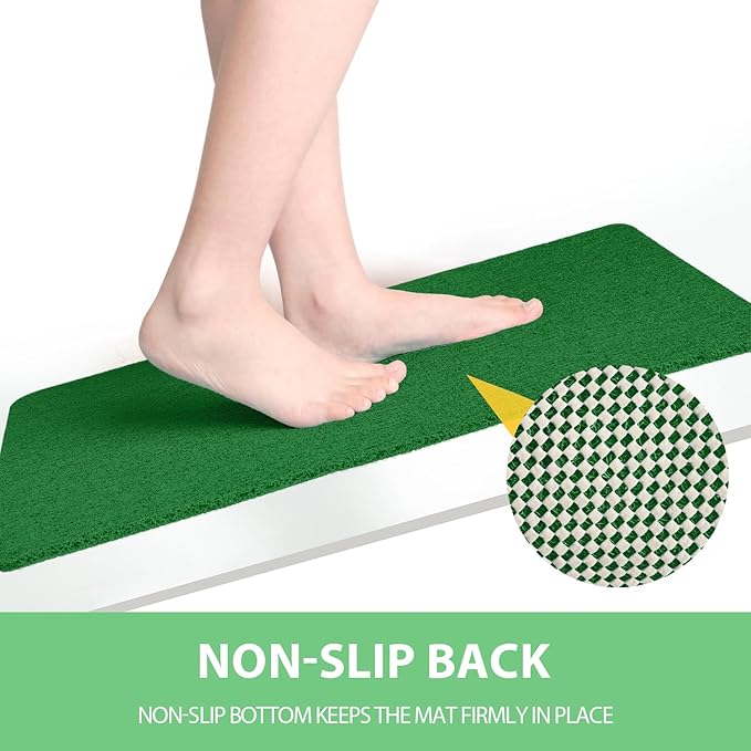 Hargiis Non-Slip Bathtub Mat, Anti Slip Shower Mat, Fast Drying Bathtub Mats, Foot Scrubber Mat, Anti Slip Mat for Tub, Floor, Bathroom, Kitchen, Home, Hotel (Dark Green 36"×24")