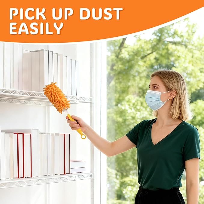 Reusable Duster Refill Compatible with Swiffer Hand Duster, 360 Heavy Duty Duster Refills, Microfiber Washable Dusters Refills for Swiffer Extended Duster, 4 Pack (Handle is Not Included)