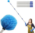 Duster, Cobweb Duster with Extension Pole, Medium Stiff Bristles Cobweb Duster Head & 6-Feet Stainless Steel Pole Ceiling Fan Duster for Outdoor Indoor Cleaning