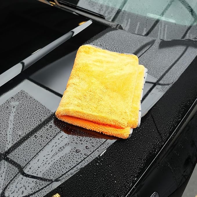 SPTA Drying Towel, Car Wash Drying Towel for Spotless Shine, Highly Absorbent, Scratch Free Large Microfiber Towel for Car wahing, 29.1 x 35 inch, Orange-MT031