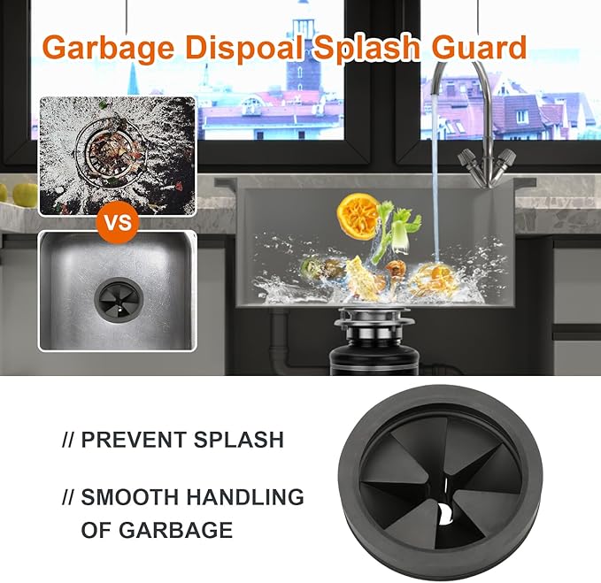 2 Pcs Garbage Disposal Splash Guard Sink Baffle, 3 1/8" Removable Garbage Disposal Rubber Drain Insert, Replacement Waste Food Garbage Disposal Parts for Waste King Whirlaway and GE Models