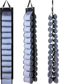 Legging Organizer, Foldable Hanging Closet Organizer with 26 Roll Compartments for Yoga Clothes, Pants, Shirts (Black)