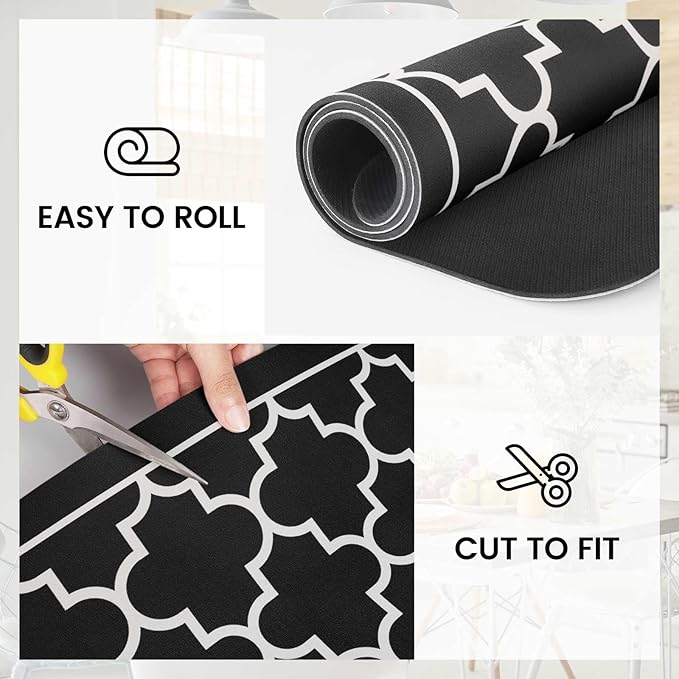 WISELIFE Dish Drying Mat Super Absorbent Drying Mat Large Dish Drying Mats for Kitchen Counter Easy Clean Dish Mat Kitchen Drying Mat18"x 28" Stylish Black