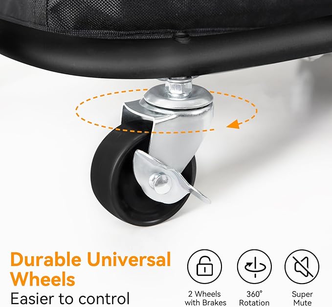 WOWLIVE Double Laundry Hamper with Wheels 170L Rolling Laundry Basket Organizer Laundry Cart with Steel Frame and Removable Bags Large Dirty Clothes Hamper Dorm Room Storage for Bedroom (Black)
