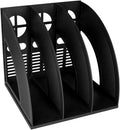 SAYEEC Magazine Holder Sturdy Binder Holder Desk File Sorter Plastic File Folder Organizer Stand Book Shelf Dividers Vertical Storage Rack Desktop Bookshelf Display Box for Office School Home (Black)
