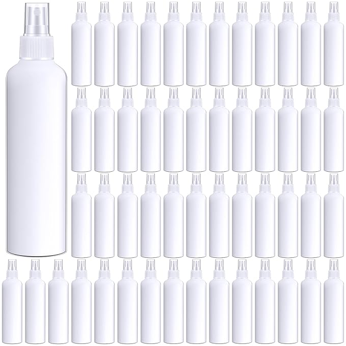 Eccliy 32 Pcs 8 oz Spray Bottles Fine Mist Plastic Spray Bottles Clear Empty Sprayer Hairs Refillable Travel Sprayer with Pump Cap for Cleaning Oils Travel Perfumes(White,Colored)