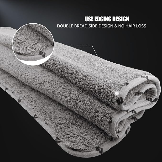 SPTA Drying Towel, Car Wash Drying Towel for Car wahing, Highly Absorbent, 1Pack Large Microfiber Towel Without Scratches or Water Spots, 26.4 x 38.2 inch, Grey-MT035