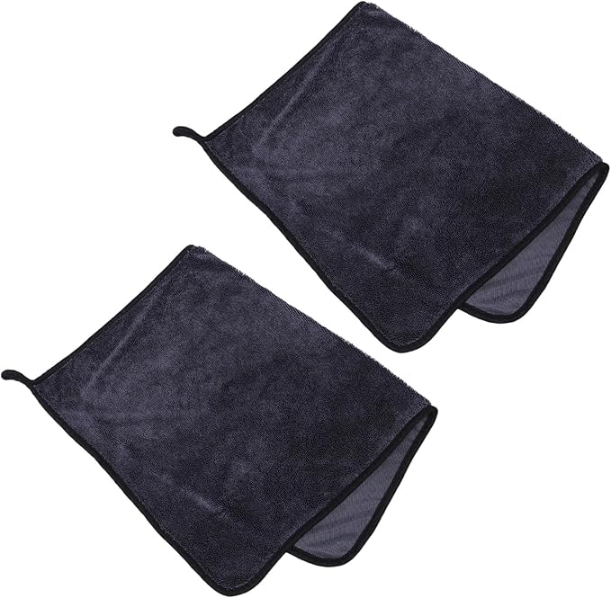 NOLITOY 2Pcs High Absorbency Car Cleaning Cloths Quick Drying Microfiber Towels for Windows Glass Durable Gentle Car Detailing Cloths Grey