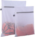 Kimmama Laundry Mesh Wash Bags, Lingerie Bags for Washing Delicates, Mesh Laundry Bags for Washing Machine, White Net, Grey Zipper, 1L & 1M