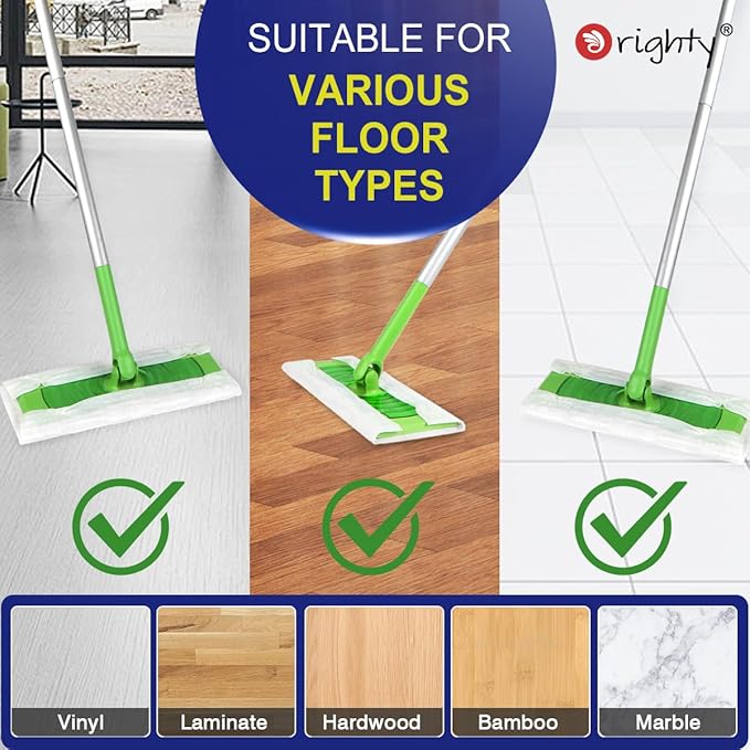 Orighty Dry Sweeping Cloths, Mop Pads Refills Compatible with Swiffer Sweeper, 120 Count Disposable Duster Refills for Floor Mopping and Cleaning (Pack of 2)